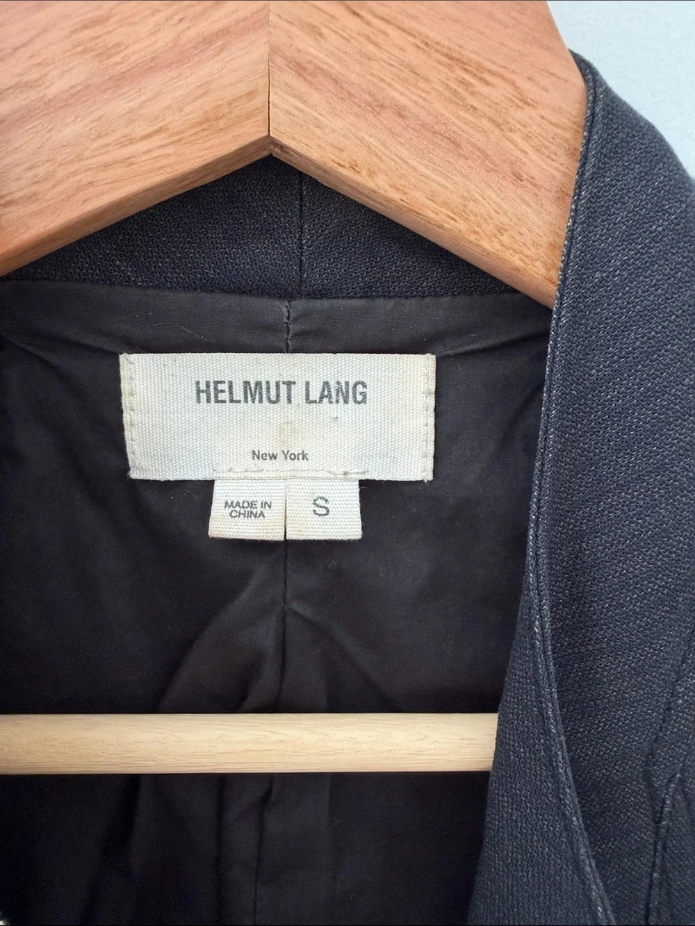 Helmut Lang Charcoal Asymmetrical Zip Leather-Trim Jacket